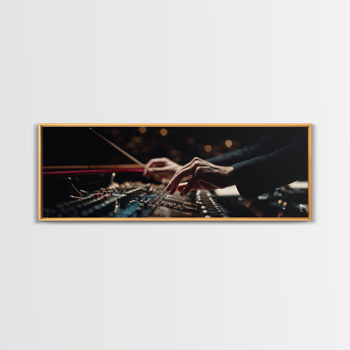 Orchestra Conductor Hands Framed Canvas Print, Music Studio Art, Boho Decor, Studio Decor, Fine Art, Rhythm, Printable Wall Art, MSA-3x1-60