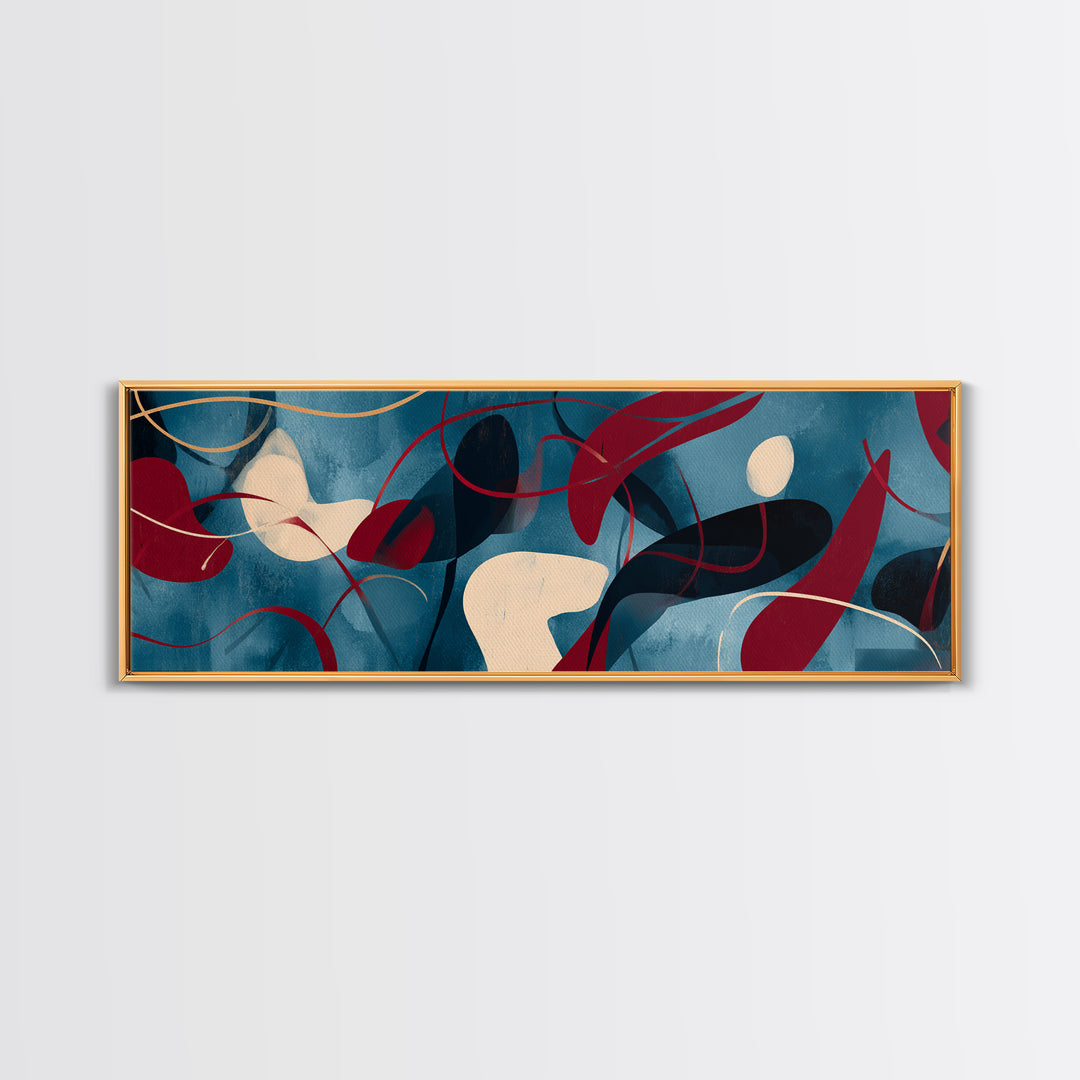 Abstract Rhythm Lines Like Painted Music Framed Canvas Print, Music Studio Art, Room Decor, Studio Decor, Abstract Art, Rhythm, MSA-3x1-63