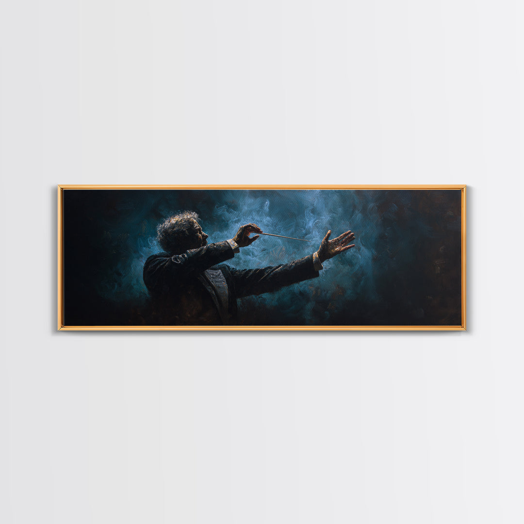 Orchestra Conductor Hands Framed Canvas Print, Music Studio Art, Music, Studio Decor, Fine Art, Rhythm, Digital Download Art, MSA-3x1-84
