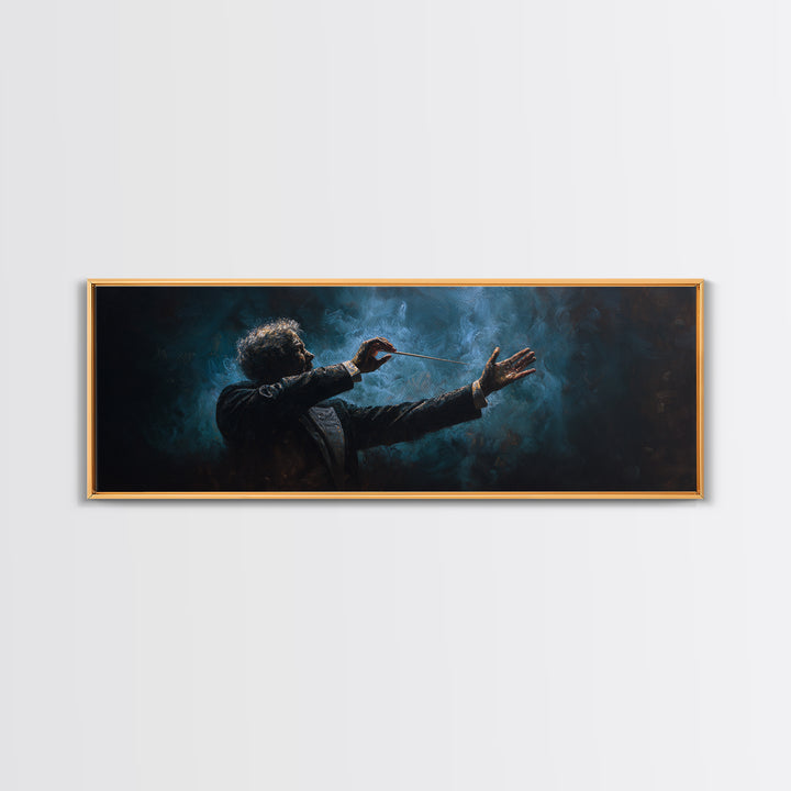 Orchestra Conductor Hands Framed Canvas Print, Music Studio Art, Music, Studio Decor, Fine Art, Rhythm, Digital Download Art, MSA-3x1-84