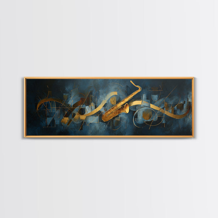 Abstract Rhythm Lines Like Painted Music Framed Canvas Print, Music Studio Art, Digital Wall Art, Studio Decor, Abstract Art, MSA-3x1-87