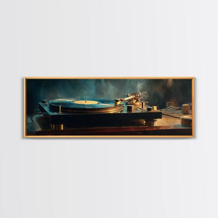 Vinyl Record and Turntable Still Life Canvas Print, Music Studio Art, Room Decor, Studio Decor, Fine Art, Rhythm, Printable Art, MSA-3x1-91