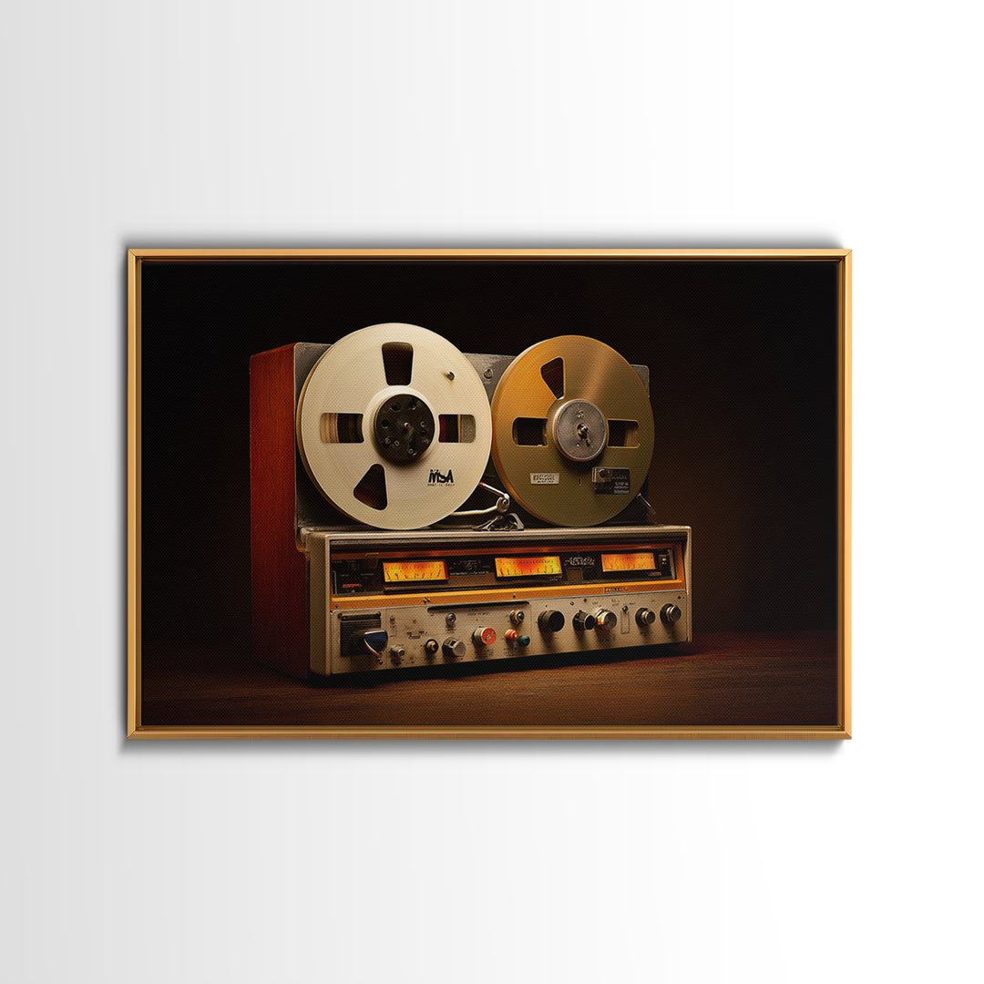 Recording Tape Reel Framed Canvas Print, Music Studio Art, Printable Art, Studio Decor, Rhythm, Music Art, Man Cave Decor, MSA-3x2-18
