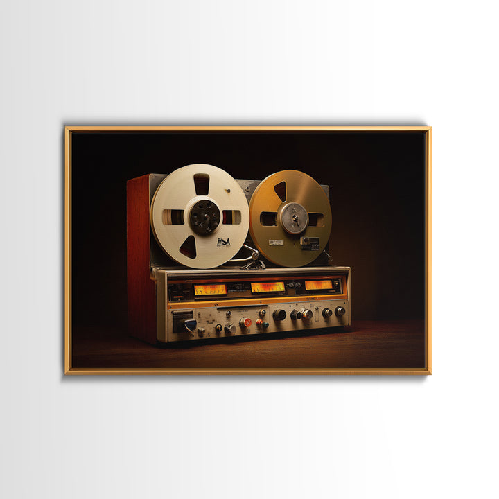 Recording Tape Reel Framed Canvas Print, Music Studio Art, Printable Art, Studio Decor, Rhythm, Music Art, Man Cave Decor, MSA-3x2-18
