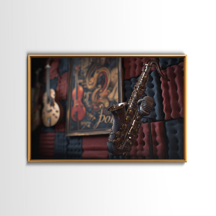 Soundproof Foam Pattern Transformed into Art Framed Canvas Print, Music Studio Art, Painting from Photo, Studio Decor, Rhythm, MSA-3x2-23