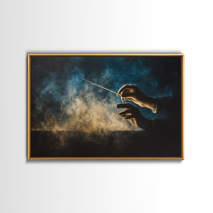 Orchestra Conductor Hands Framed Canvas Print, Music Studio Art, Digital Download Art, Studio Decor, Fine Art, Rhythm, MSA-3x2-24