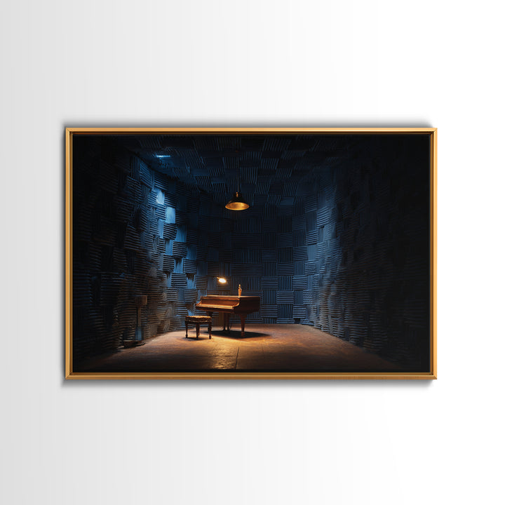 Soundproof Foam Pattern Transformed into Art Framed Canvas Print, Music Studio Art, Room Decor, Studio Decor, Oil Painting, MSA-3x2-47