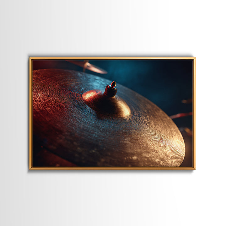 Gold Cymbal Closeup Canvas Print, Music Studio Art, Music Lover Gift, Studio Decor, Watercolor Art, Rhythm, Textured Painting, MSA-3x2-76