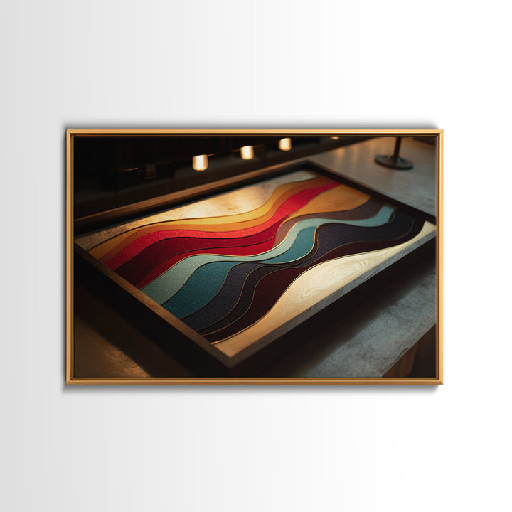 Abstract Sound Wave Framed Canvas Print, Music Studio Art, Music Poster, Studio Decor, Fine Art, Rhythm, Personalized Art, MSA-3x2-8