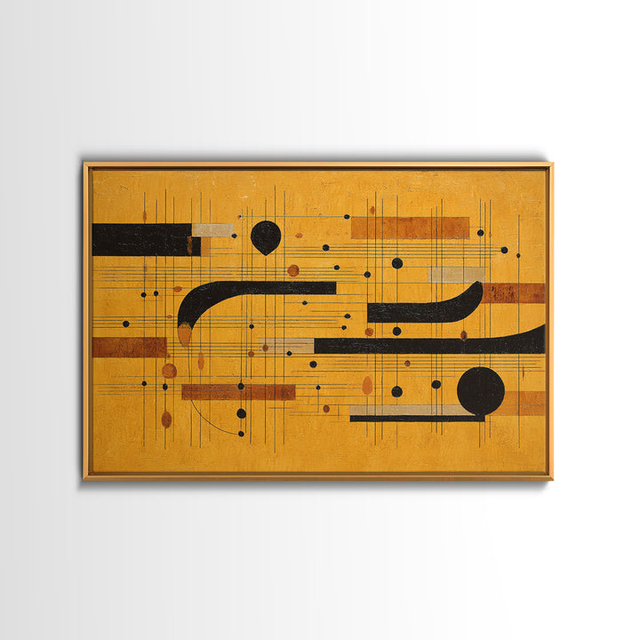 Abstract Rhythm Lines Like Painted Music Framed Canvas Print, Music Studio Art, Minimalist Decor, Studio Decor, Abstract Art, MSA-3x2-99