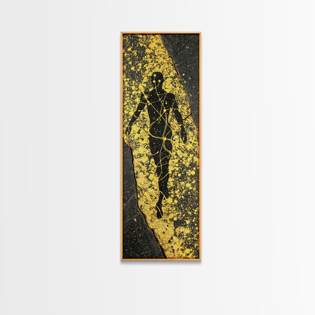 Uranus Greek God Gold Canvas Art, Primordial Sky Deity Wall Print, Mythology Starry Night Artwork, Real Wood Framed Canvas Print