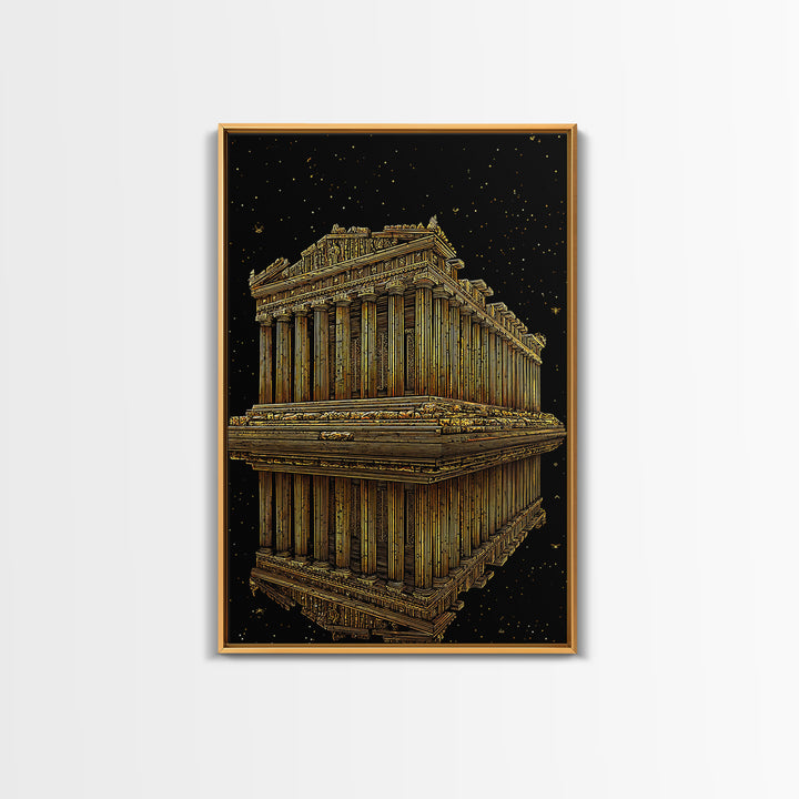 The Parthenon of Stars – Reflections of an Ancient Empire, Canvas Art, Canvas Gold Print, Canvas Wall Art, Man Cave Decor
