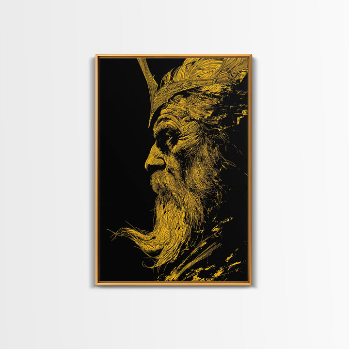 Canvas Gold Canvas Print, Abstract Face Art, Luxury Modern Wall Decor, Surreal Lips Artwork, Real Wood Frame Home Art