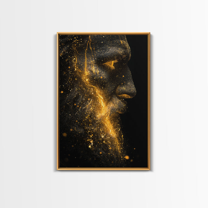 Augustus Caesar Canvas Gold Canvas Print, Classical Roman Wall Art, Regal Historical Decor, Myth Inspired Artwork, Wood Frame