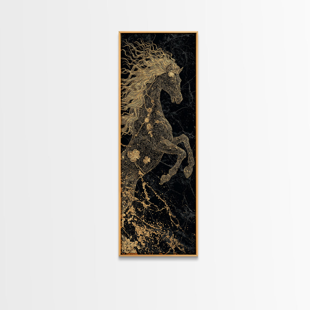 Norse Goddess Freyja Canvas Gold Art, Nordic Mythology Canvas Art for Dad Gift or Office Wall Decor, Elegant Viking Theme in Real Wood Frame