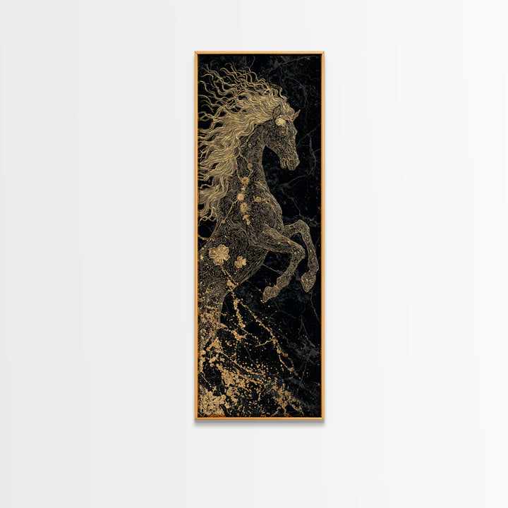 Norse Goddess Freyja Canvas Gold Art, Nordic Mythology Canvas Art for Dad Gift or Office Wall Decor, Elegant Viking Theme in Real Wood Frame