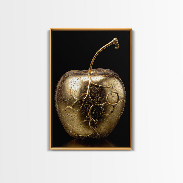 Valkyrie Dagger Canvas Gold Art Canvas Art | Norse Mythology Weapon Wall Decor for Man Cave or Office | Mounted in Real Wood Frame
