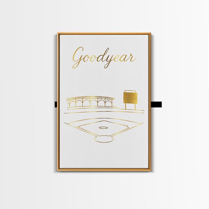 Goodyear Travel Poster, Framed Canvas Print, Clean Sketch Wall Art, Goodyear City Art, Vintage Travel Art, Vintage City Art, Wall Art
