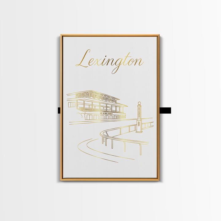 Lexington Travel Poster, Canvas Print, Gold Outline Poster Art, Lexington Wall Art, Gift For Travelers, Vintage Travel Print, Art Print