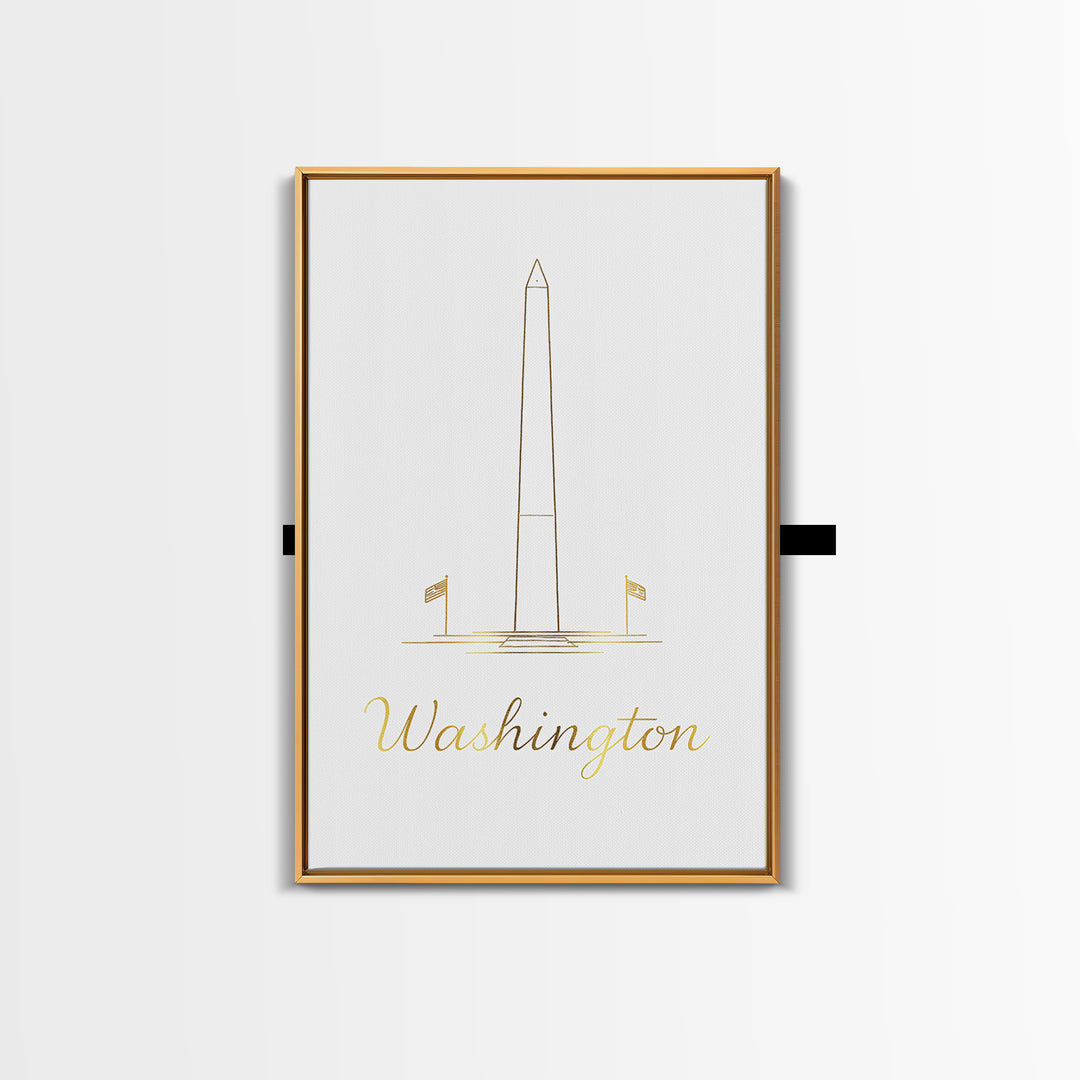 Washington DC Travel Poster, Canvas Print, Clean Sketch Wall Art, Washington DC Travel Art, Vintage City Art, City Art Print, Wall Art
