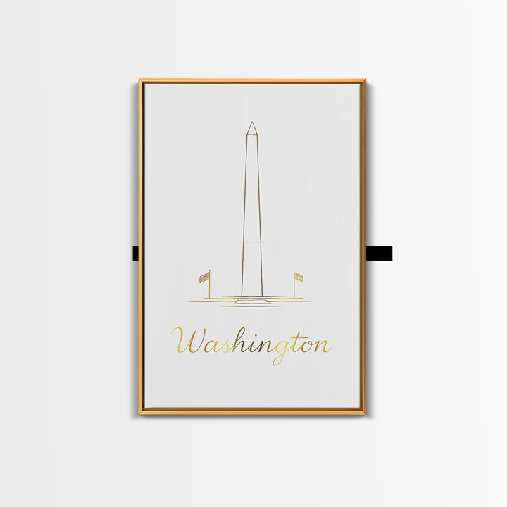 Washington DC Travel Poster, Canvas Print, Clean Sketch Wall Art, Washington DC Travel Art, Vintage City Art, City Art Print, Wall Art