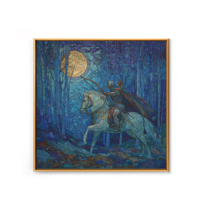 Centaur Archer in Misty Forest Framed Canvas Print, Mythological Art, Luxury Decor, Living Room Decor, Fine Art, Legend, MYT-1x1-40