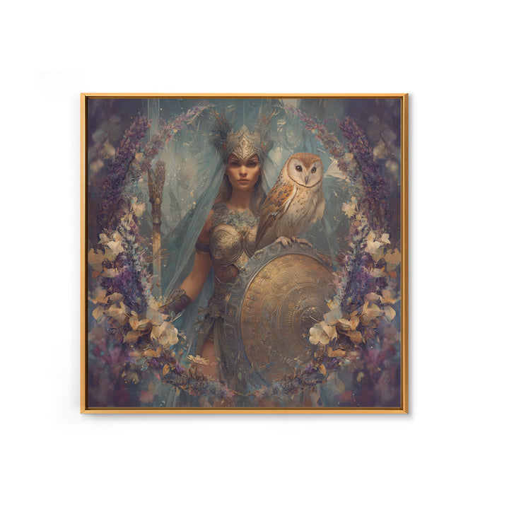 Athena Warrior Woman Framed Canvas Print, Mythological Art, Digital Art Download, Living Room Decor, Oil Painting, Legend, MYT-1x1-74