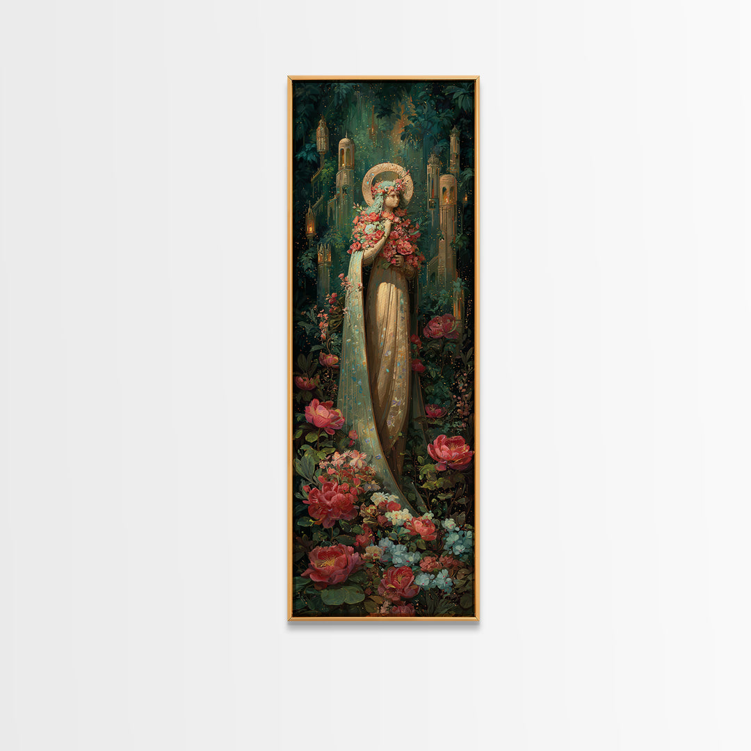 Ancient Goddess Statue Covered Canvas Print, Mythological Art, Art, Living Room Decor, Fine Art, Legend, Gothic Home Decor, MYT-1x3-60