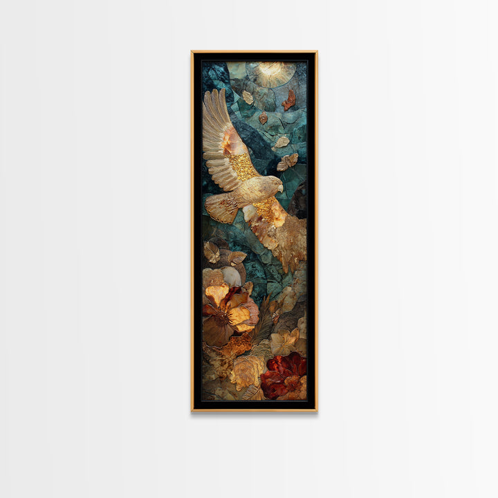 Icarus Falling Through Golden Sky and Feathers Canvas Print, Mythological Art, Printable Wall Art, Living Room Decor, Legend, MYT-1x3-64