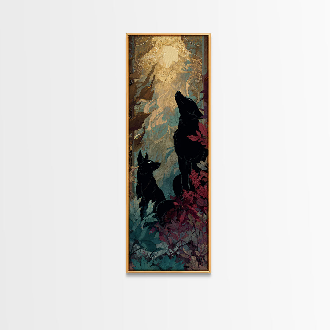 Hades and Cerberus Silhouette Framed Canvas Print, Mythological Art, Printable Art, Living Room Decor, Fine Art, Legend, MYT-1x3-92