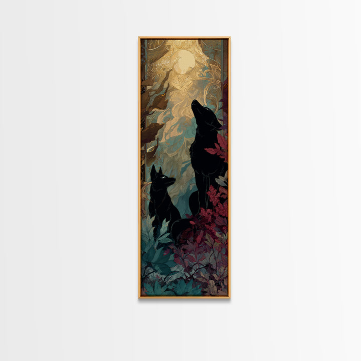 Hades and Cerberus Silhouette Framed Canvas Print, Mythological Art, Printable Art, Living Room Decor, Fine Art, Legend, MYT-1x3-92