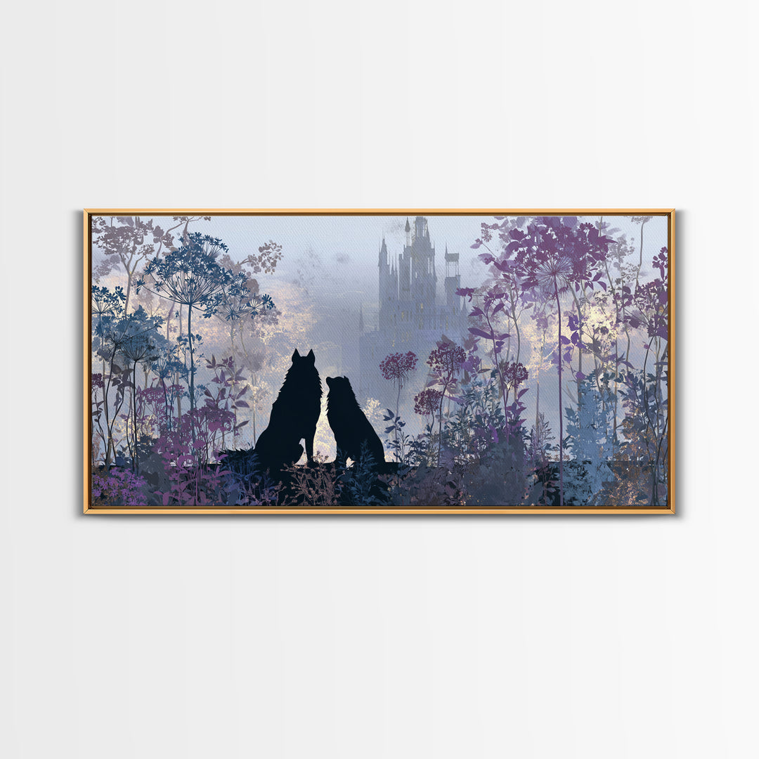 Hades and Cerberus Silhouette Canvas Print, Mythological Art, Wall Decor, Living Room Decor, Fine Art, Legend, Printable Art, MYT-2x1-52