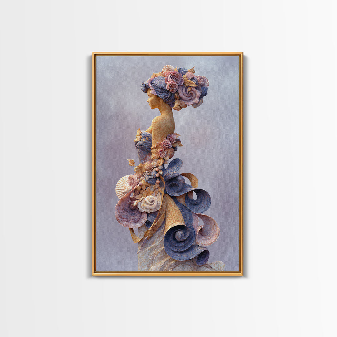 Roman Venus Figure Framed Canvas Print, Mythological Art, Statement Artwork, Living Room Decor, Fine Art, Legend, Wall Decor, MYT-2x3-2