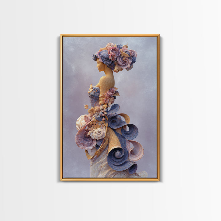 Roman Venus Figure Framed Canvas Print, Mythological Art, Statement Artwork, Living Room Decor, Fine Art, Legend, Wall Decor, MYT-2x3-2
