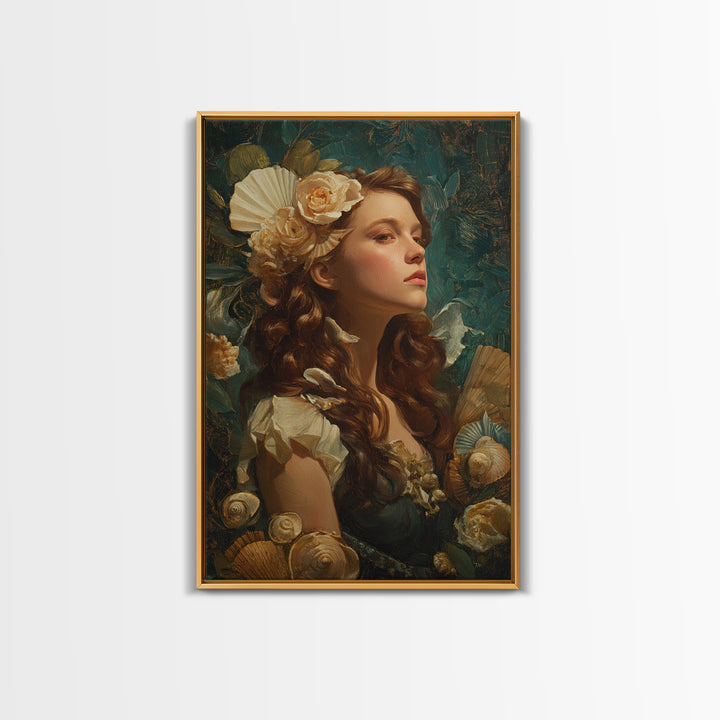 Roman Venus Figure Framed Canvas Print, Mythological Art, Statement Artwork, Living Room Decor, Fine Art, Legend, Wall Decor, MYT-2x3-26