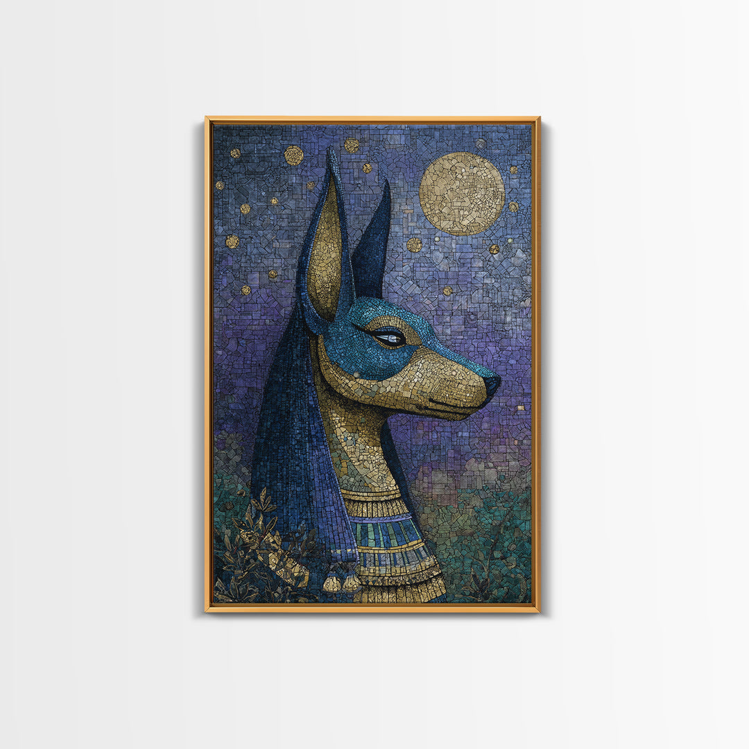 Anubis Profile with Desert Stars Canvas Print, Mythological Art, Printable Art, Living Room Decor, Legend, Unique Home Decor, MYT-2x3-91