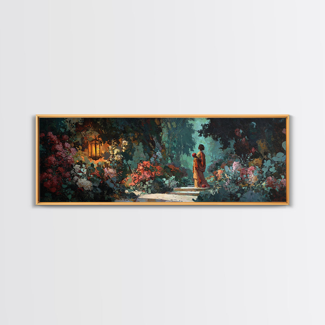 Persephone Holding Pomegranate Canvas Print, Mythological Art, Textured Painting, Living Room Decor, Fine Art, Legend, MYT-3x1-95