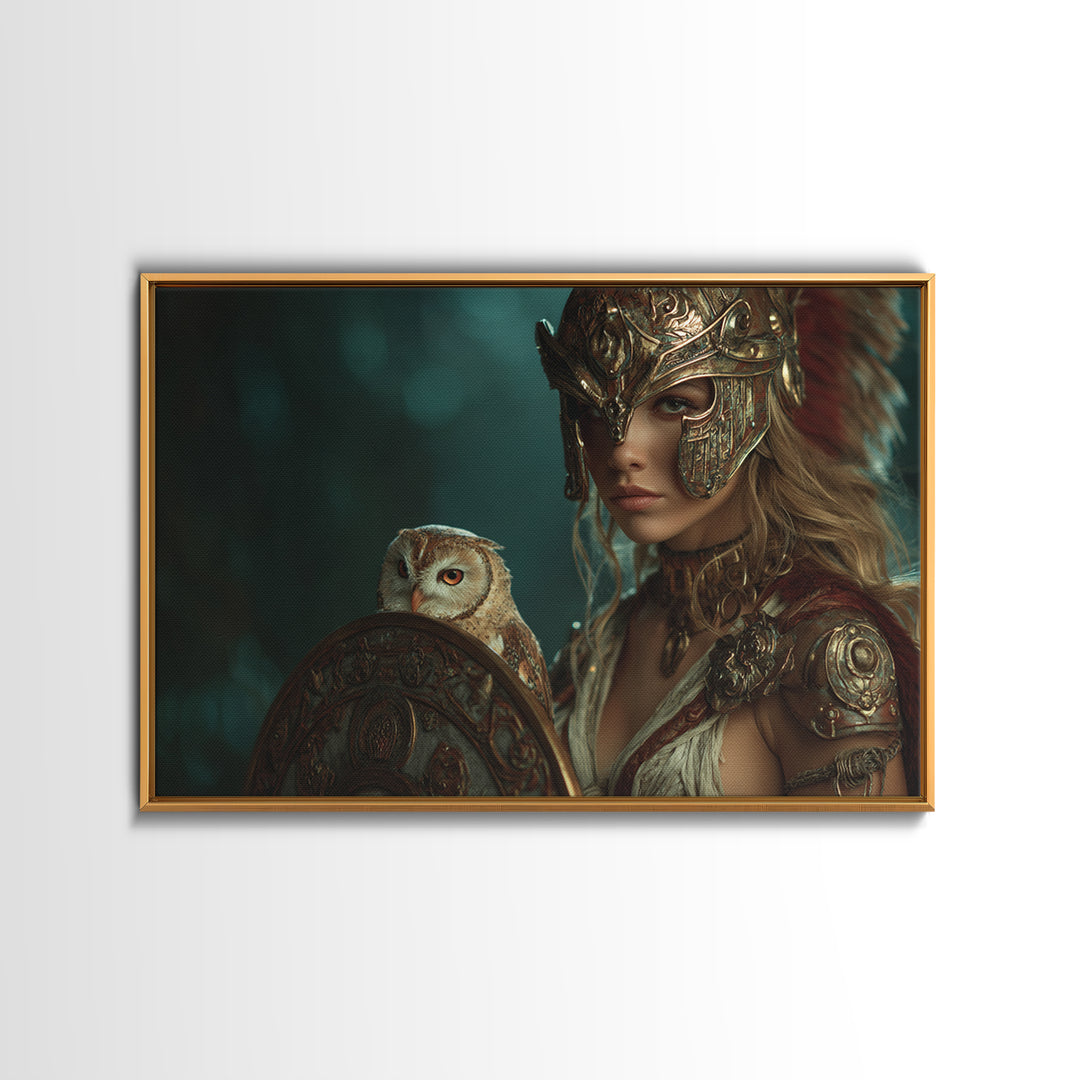 Athena Warrior Woman Canvas Print, Mythological Art, Printable Art, Living Room Decor, Fine Art, Legend, Unique Home Decor, MYT-3x2-30