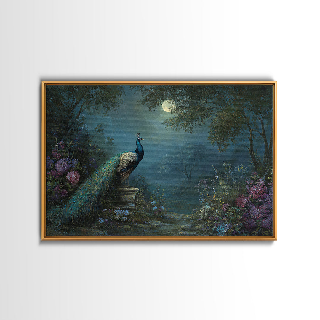 Hera Peacock Symbolism Framed Canvas Print, Mythological Art, Gothic Home Decor, Living Room Decor, Oil Painting, Legend, MYT-3x2-50