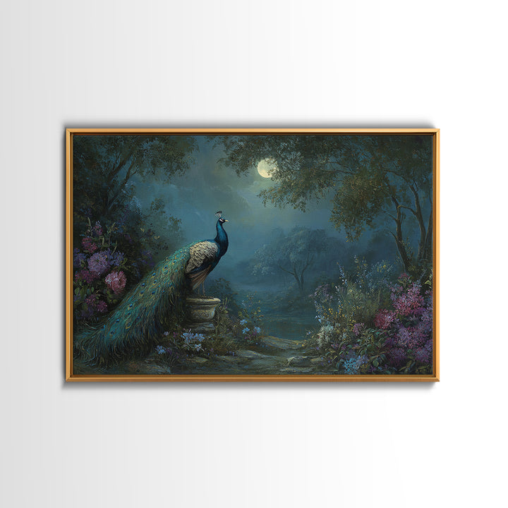 Hera Peacock Symbolism Framed Canvas Print, Mythological Art, Gothic Home Decor, Living Room Decor, Oil Painting, Legend, MYT-3x2-50