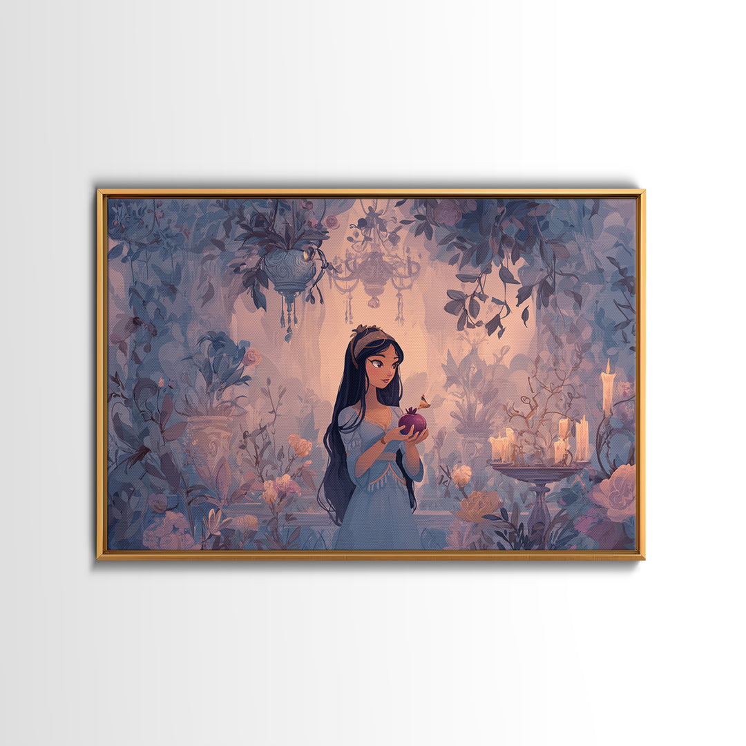 Persephone Holding Pomegranate Framed Canvas Print, Mythological Art, Luxury Decor, Living Room Decor, Fine Art, Legend, MYT-3x2-59