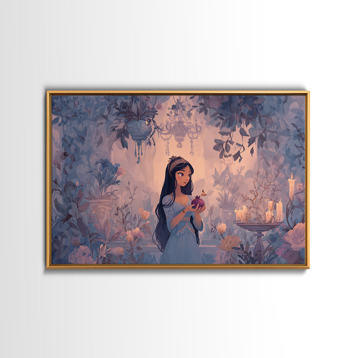 Persephone Holding Pomegranate Framed Canvas Print, Mythological Art, Luxury Decor, Living Room Decor, Fine Art, Legend, MYT-3x2-59