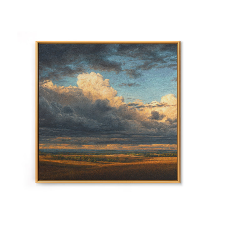 Storm Clouds over a Rolling Prairie Canvas Print, Nature Art, Mountain Wall Art, Living Room Decor, Fine Art, Nature, NAT-1x1-14
