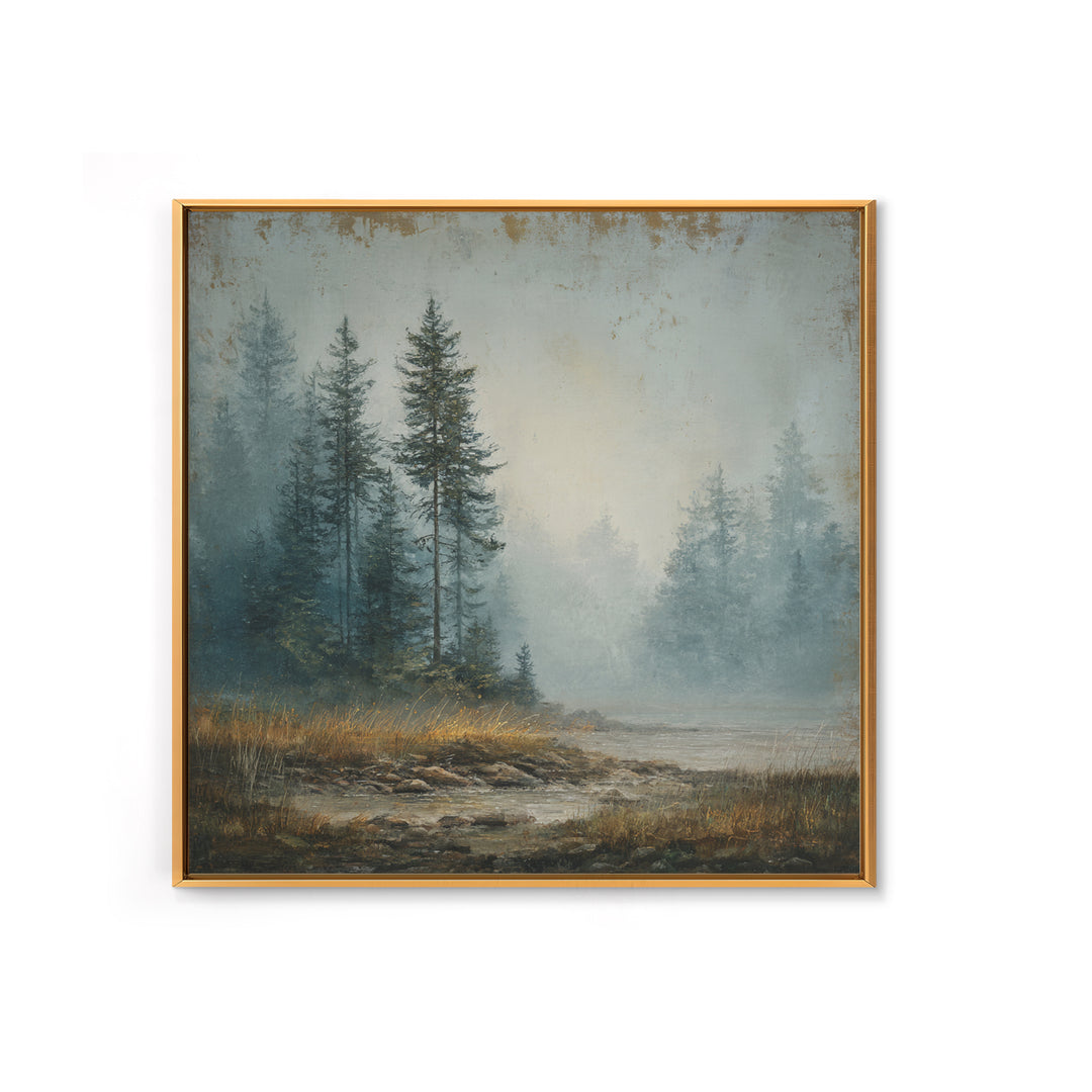 Moody Pine Forest Canvas Print, Nature Art, Digital Download Art, Living Room Decor, Fine Art, Nature, Luxury Decor, Art Print, NAT-1x1-17