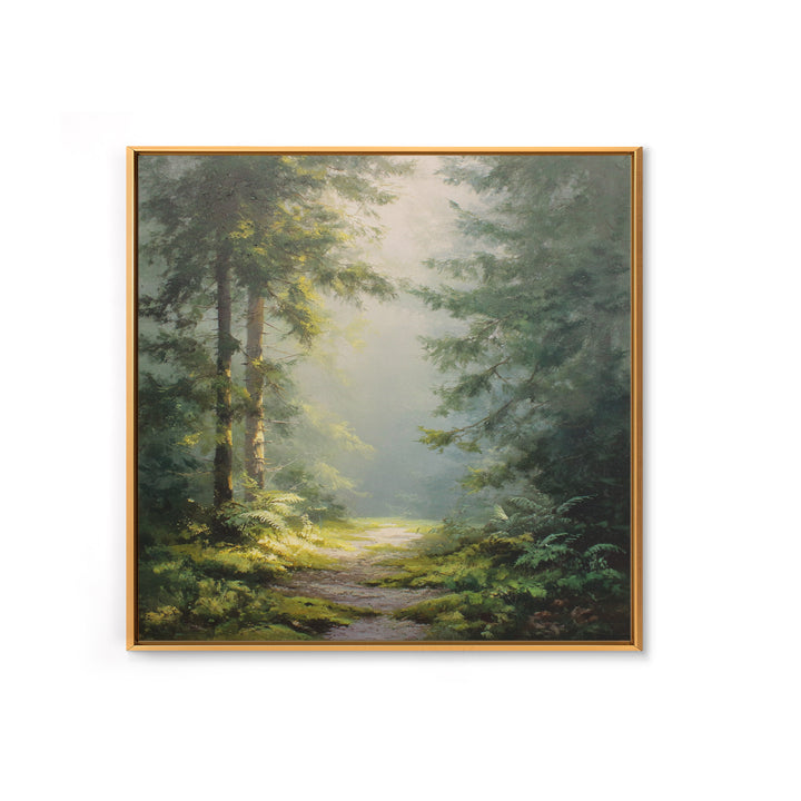 Sunlit Forest Path Canvas Print, Nature Art, Modern Decor, Living Room Decor, Fine Art, Nature, Home Decor, Poster, Wall Decor, NAT-1x1-25