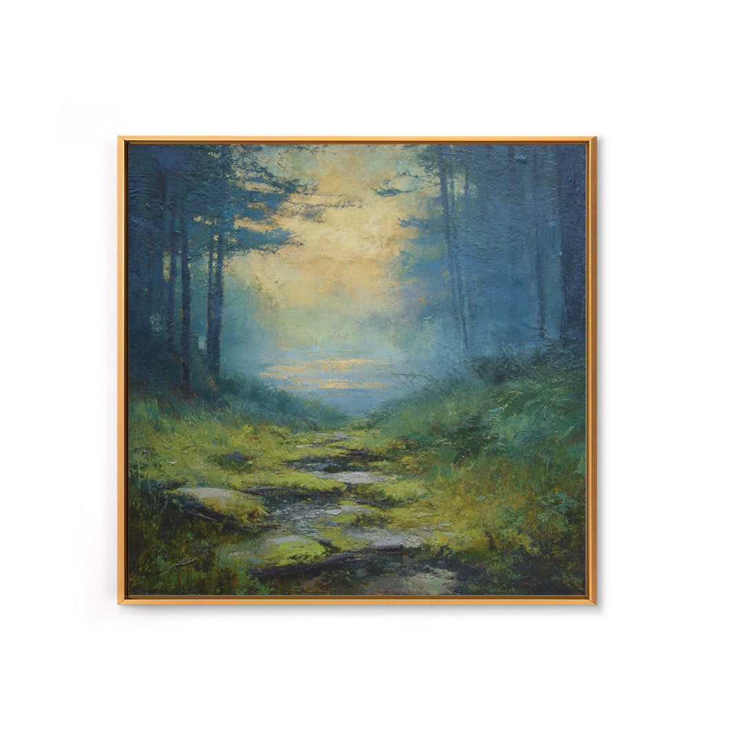 Sunlit Forest Path Canvas Print, Nature Art, Modern Decor, Living Room Decor, Fine Art, Nature, Home Decor, Poster, Wall Decor, NAT-1x1-49