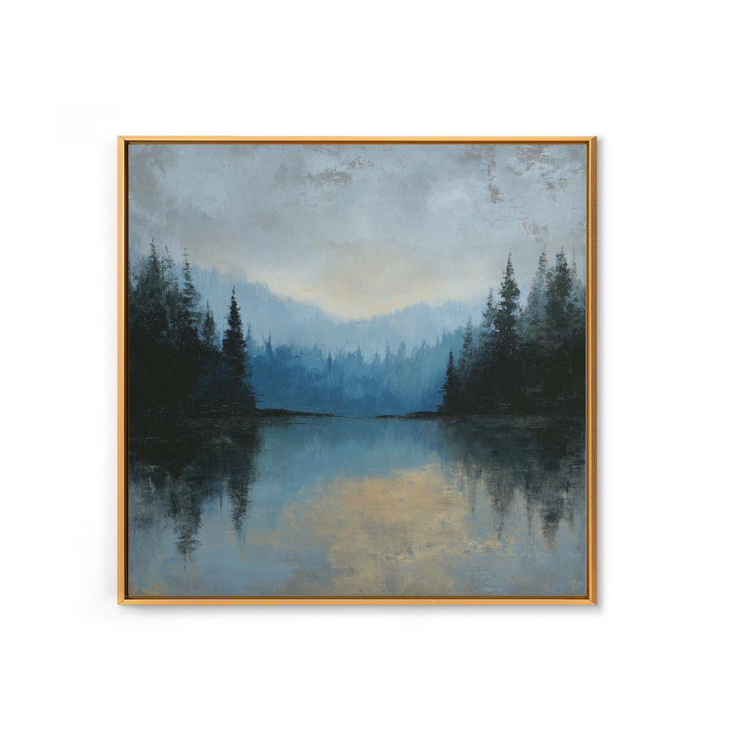 Misty Mountain Lake Canvas Print, Nature Art, Room Decor, Living Room Decor, Fine Art, Nature, Wall Hangings, Original Painting, NAT-1x1-77