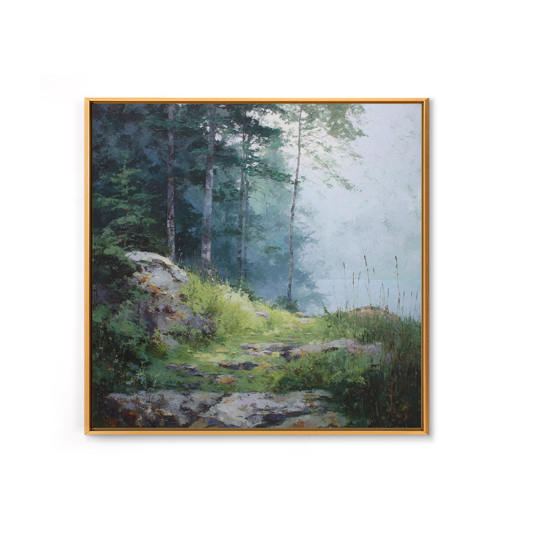 Sunlit Forest Path Canvas Print, Nature Art, Wall Art, Living Room Decor, Fine Art, Nature, Wood Wall Art, Abstract Wall Art, NAT-1x1-97