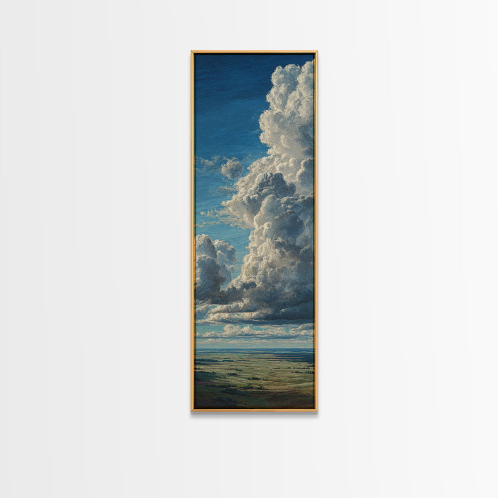 Storm Clouds over a Rolling Prairie Canvas Print, Nature Art, Landscape Art, Living Room Decor, Fine Art, Nature, Boho Decor, NAT-1x3-2