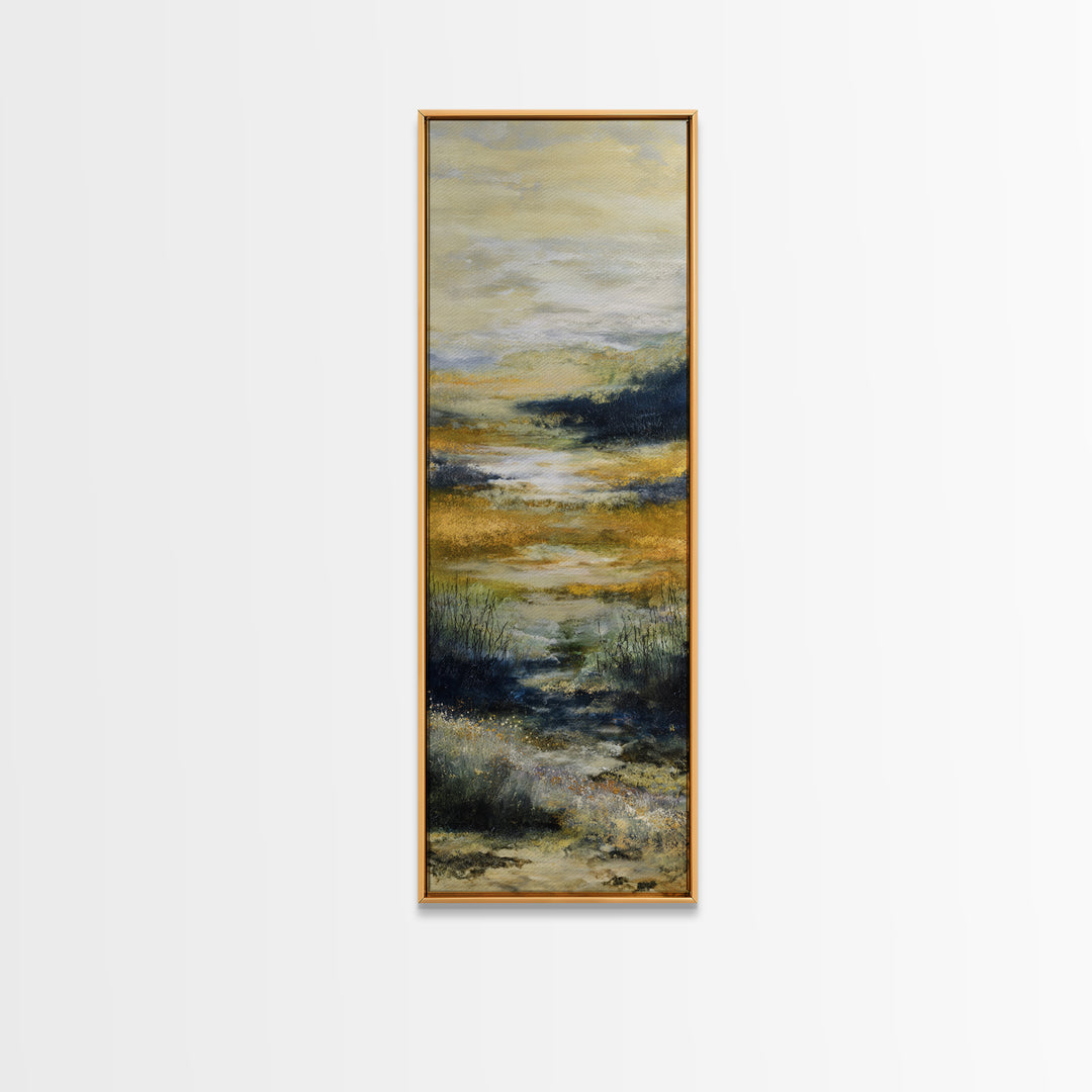 Sunrise Through Tall Grass and Wildflowers Canvas Print, Nature Art, Art, Living Room Decor, Watercolor Art, Nature, NAT-1x3-23